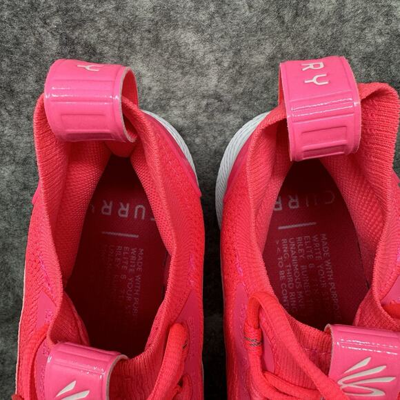 Under Armour Curry 8 NM Basketball Shoes Mens Sz 9.5 Pink White Steph Curry - Picture 7 of 8